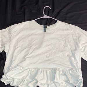 Sage cropped top w Ruffles